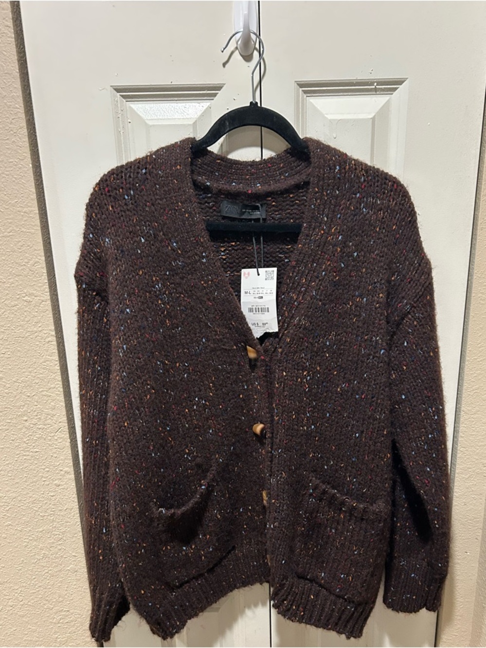 NWT Zara Oversized Cardigan Chuncky Knit Speckled , M/L
